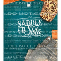 Saddle Up Sista - white Screen Print Heat Transfer