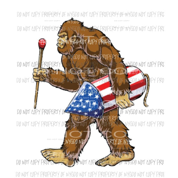 sasquach Flag Sublimation transfers usa 4th of july america memorial labor day Heat Transfer