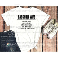 Sasshole wife Sublimation transfers Heat Transfer