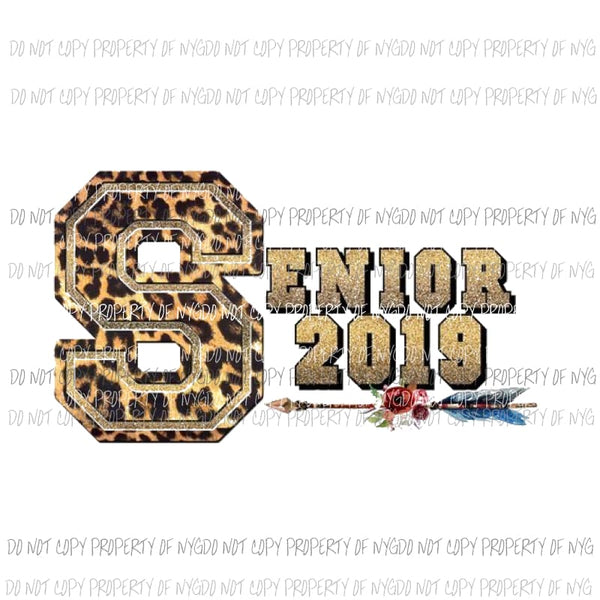 Senior 2019 leopard Sublimation transfers Heat Transfer