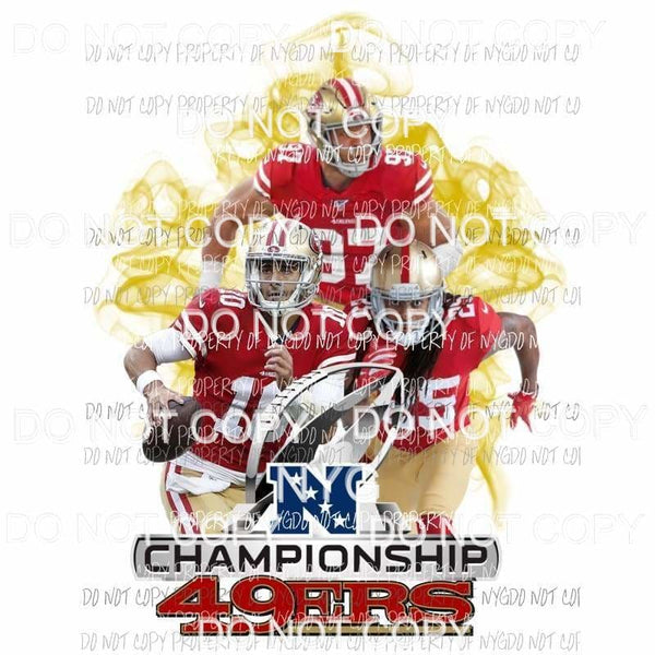 SF 49ers San Francisco NFC CHAMPIONS Sublimation transfers Heat Transfer