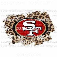 SF San Francisco 49ers leopard football Sublimation transfers Heat Transfer