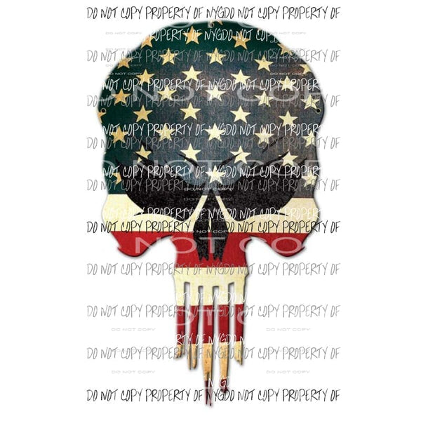 Skull American Flag Sublimation transfers Heat Transfer