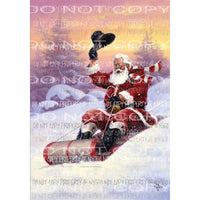 Sleighing cowboy Santa Sublimation transfers Heat Transfer