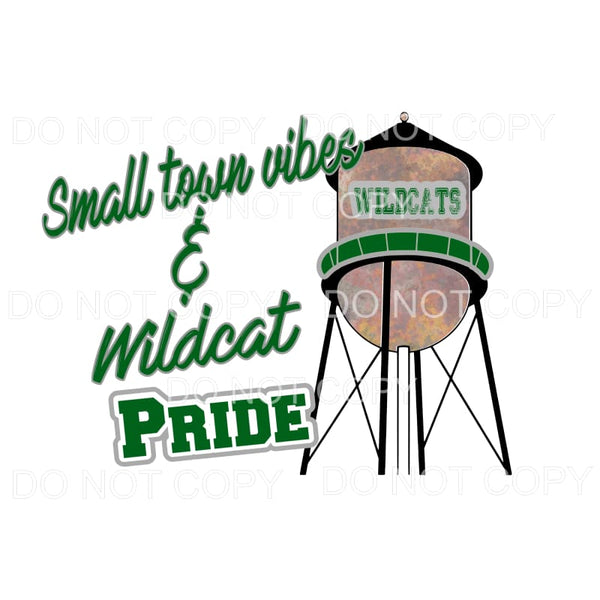 small town vibes wildcat pride Kelly green # 1 Sublimation 