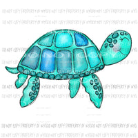 Smiling Sea Turtle blue Sublimation transfers Heat Transfer