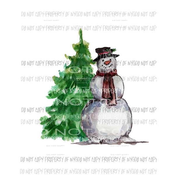 Snowman with tree Sublimation transfers Heat Transfer