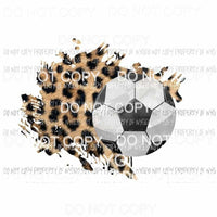 Soccer ball leopard background Sublimation transfers Heat Transfer