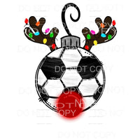 Soccer Rudolph Reindeer Ornament Christmas Lights #1056 