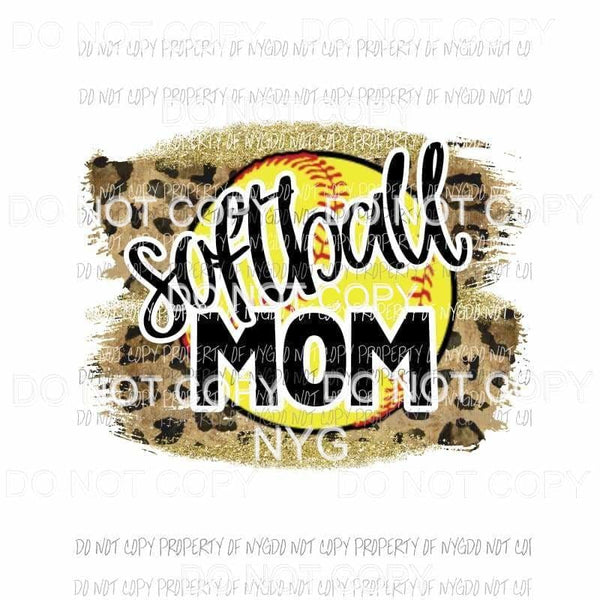 Softball Mom leopard Sublimation transfers Heat Transfer