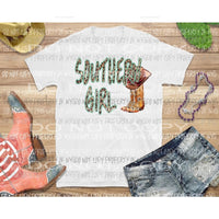 Southern Girl cowboy boots Turquoise Sublimation transfers Heat Transfer