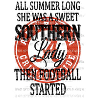 Southern Lady Alabama Football Sublimation transfer Heat Transfer