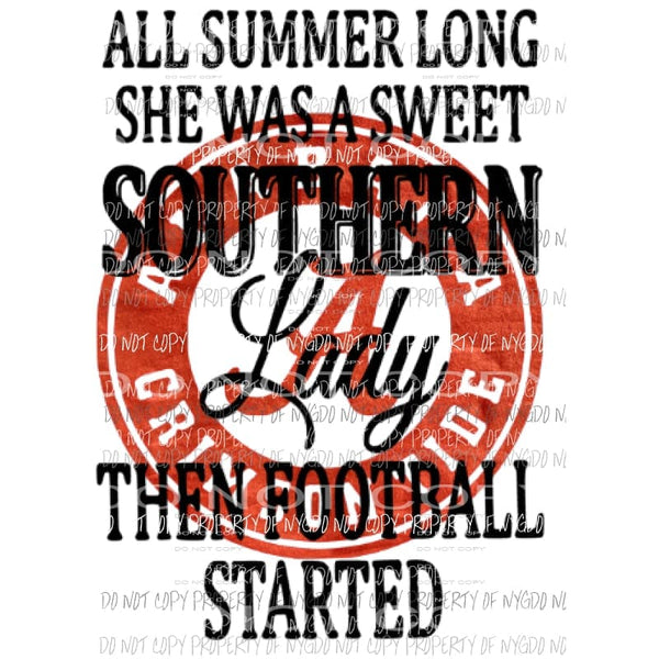 Southern Lady Alabama Football Sublimation transfer Heat Transfer