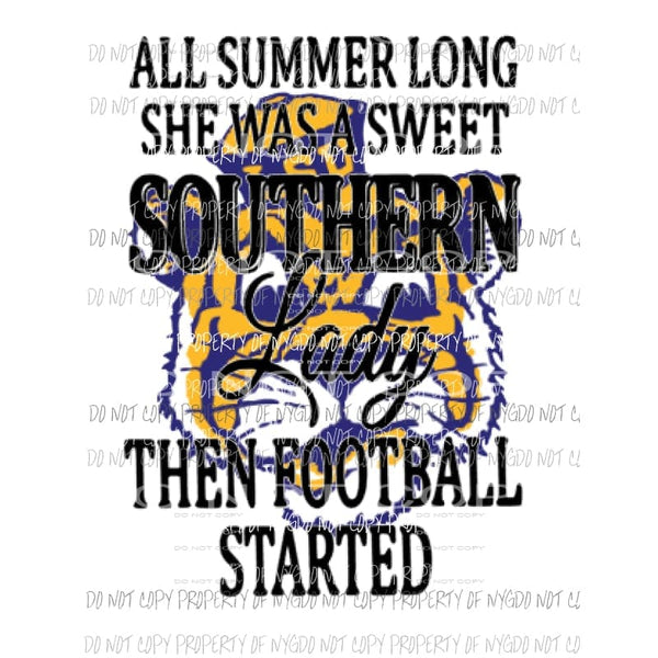 Southern Lady LSU Football Sublimation transfer Heat Transfer