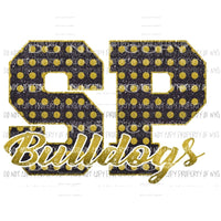 SP Bulldogs School letter custom Sublimation transfers Heat Transfer