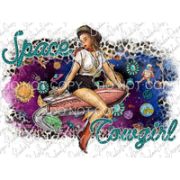 Space Cowgirl Rope Letters Galaxy Turquoise Leopard 