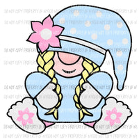 Spring Gnome flower light blue pastels Sublimation transfers Heat Transfer