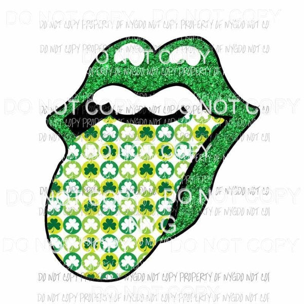 St. Patricks Day Lips green shamrocks Sublimation transfers Heat Transfer