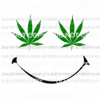 Stoned Smiley Face cannabis marijuana Sublimation transfers Heat Transfer