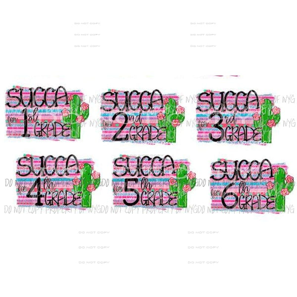 Succa for Pre k - 5th Grade Cactus Sublimation transfers Heat Transfer