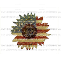 Sunflower #1 rustic red white blue Sublimation transfers Heat Transfer