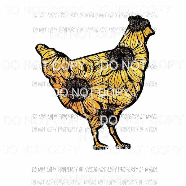 Sunflower Chicken Sublimation transfers Heat Transfer