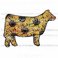 Sunflower Cow Sublimation transfers Heat Transfer