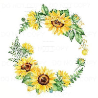 Sunflower Greenery Wreath Sublimation transfers - Heat 