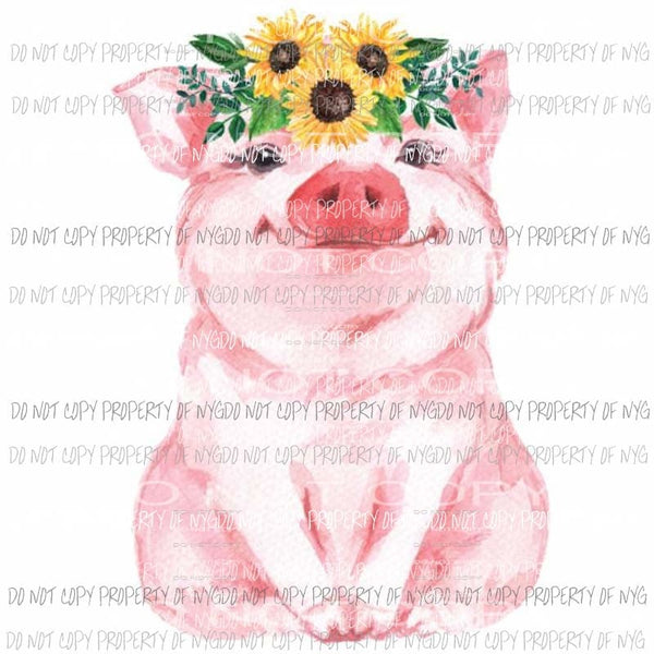 Sunflower Pig Sublimation transfers Heat Transfer