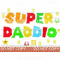 Super Daddio mario bros Sublimation transfers Heat Transfer