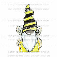 Tall Bee Hat Gnome Sublimation transfers Heat Transfer