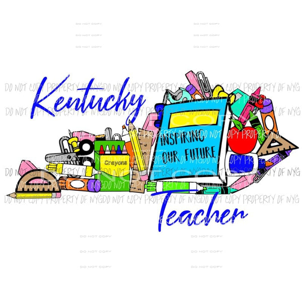 Teacher State Kentucky shown in notes comment what state you need Sublimation transfers teacher Heat Transfer