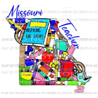 Teacher State Missouri State shown in notes comment what state you need Sublimation transfers teacher Heat Transfer