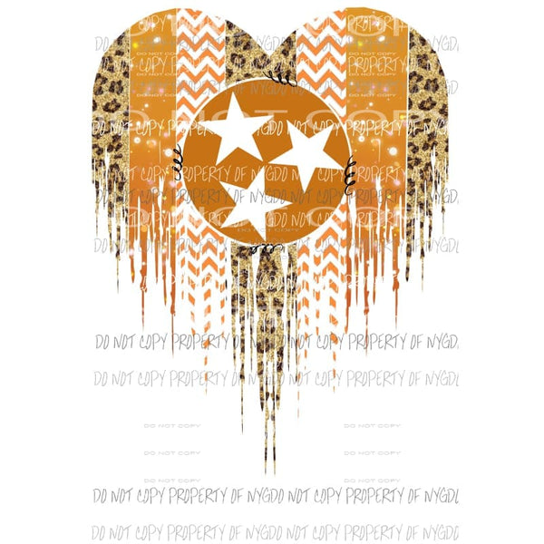 Tennessee Heart Paint Palette Sublimation transfers Heat Transfer