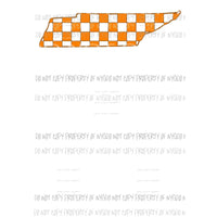 Tennessee state outline checkered orange Sublimation transfers Heat Transfer