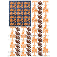 TENNESSEE Vols Flag Football Sublimation transfers Heat Transfer