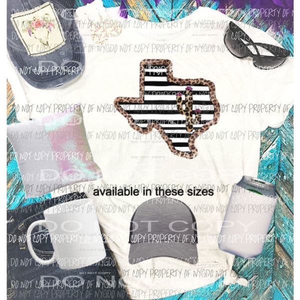 Texas cactus leopard black strip Sublimation transfers Heat Transfer