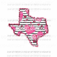 Texas pink hearts black stripes Sublimation transfers Heat Transfer