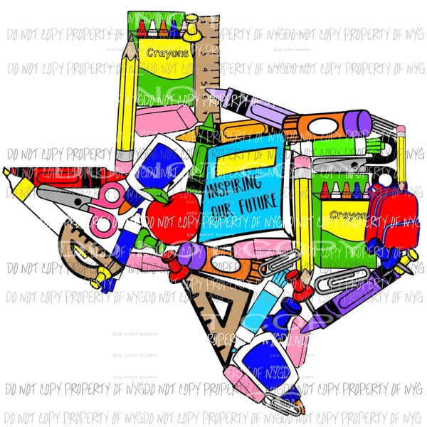 Texas State school Shown Comment what state you need in notes Sublimation transfers Heat Transfer