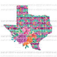 Texas Turquoise floral Sublimation transfers Heat Transfer