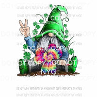 Tie Dye Shamrock Gnome St Patricks Day Sublimation transfers Heat Transfer