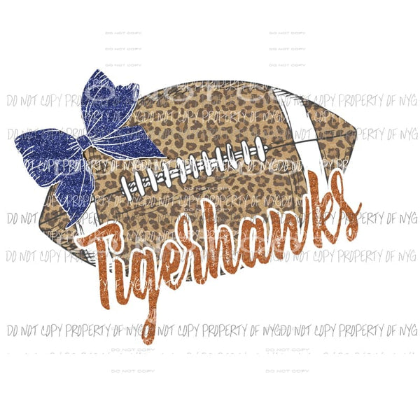 TIGERHAWKS Football Leopard ORANGE BLUE Sublimation transfers Heat Transfer