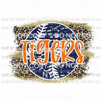 Tigers baseball leopard Sublimation transfers Heat Transfer