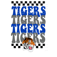 TIGERS Checkered # 6616 Sublimation transfers - Heat