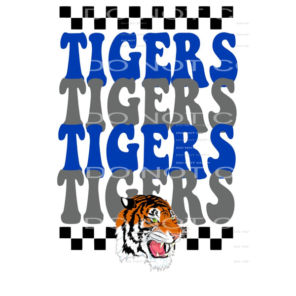 TIGERS Checkered # 6616 Sublimation transfers - Heat