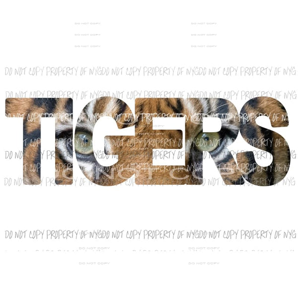 TIGERS FACE word school Sublimation transfers Heat Transfer