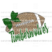 TIMBERWOLVES Football Leopard GREEN Sublimation transfers Heat Transfer