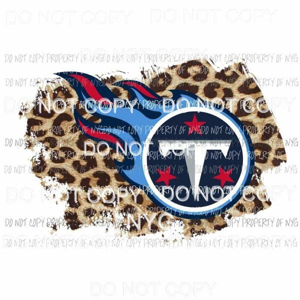 Titans logo leopard background blue red Tennessee Sublimation transfers Heat Transfer