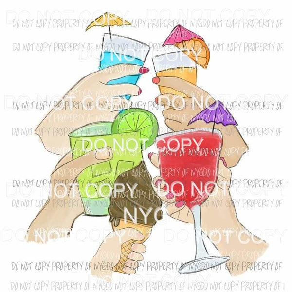 Toasting Drinks ice cream cone summer Sublimation transfers Heat Transfer