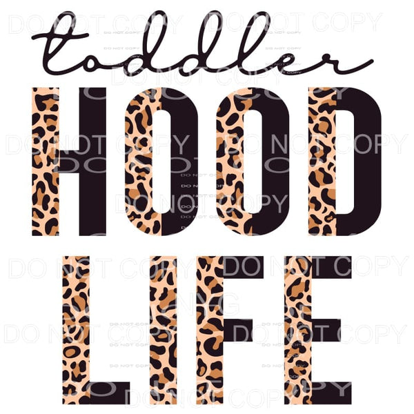 Toddlerhood Life Half Leopard Black Sublimation transfers - 